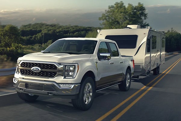 2021 Ford F-150 towing a camper