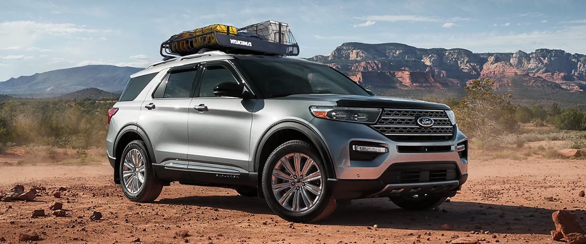2021 Ford Explorer parked in desert