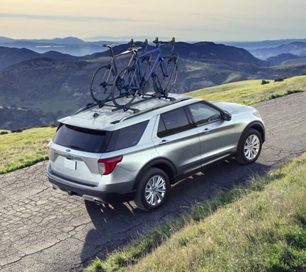 2021 Ford Explorer driving up a hill